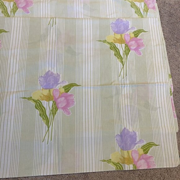 Vintage Wamsutta Supercale Plus Standard Pillowcases Floral Stripes Lot of 3 USA - Picture 3 of 7